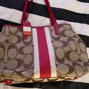 Pink and Tan Coack bag